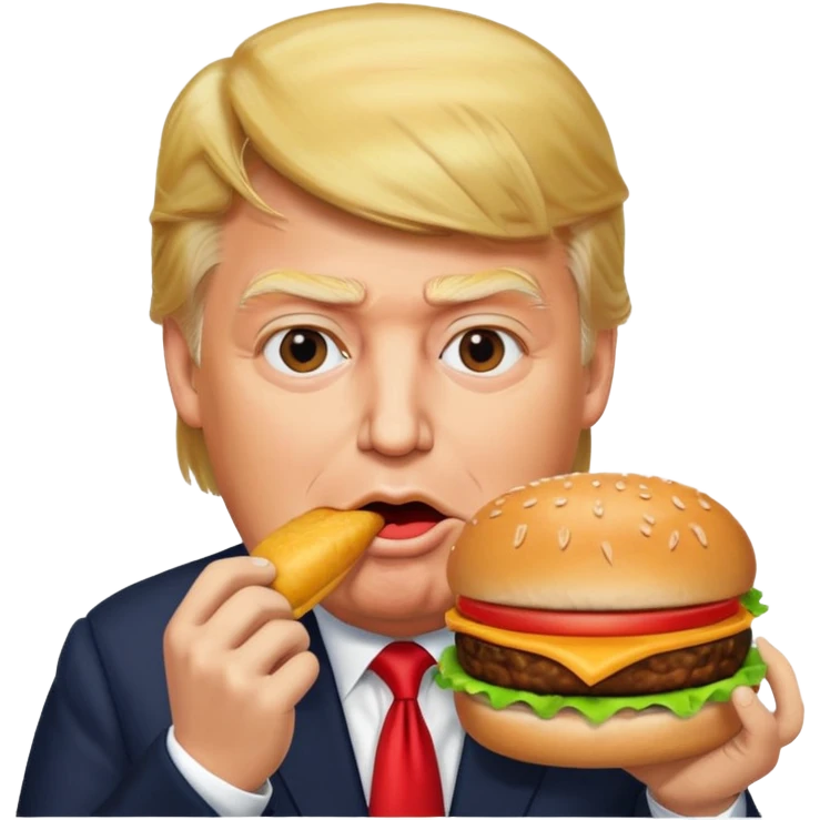 Hamburger eating Donald trump emoji
