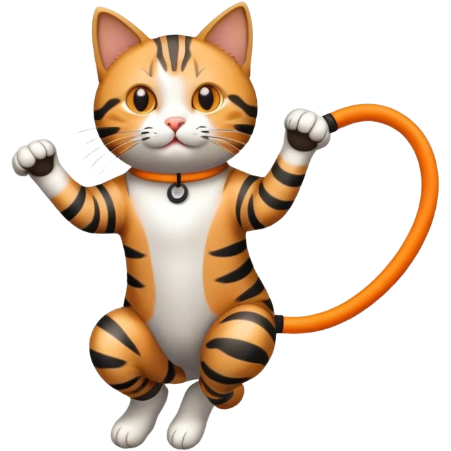 Cat jumping rope emoji