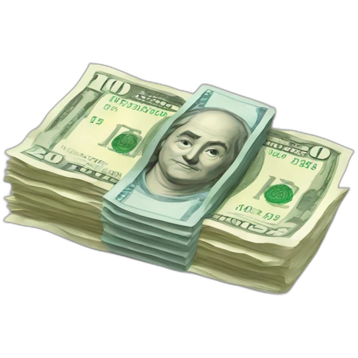 liasse de billets (euro) qui volent emoji