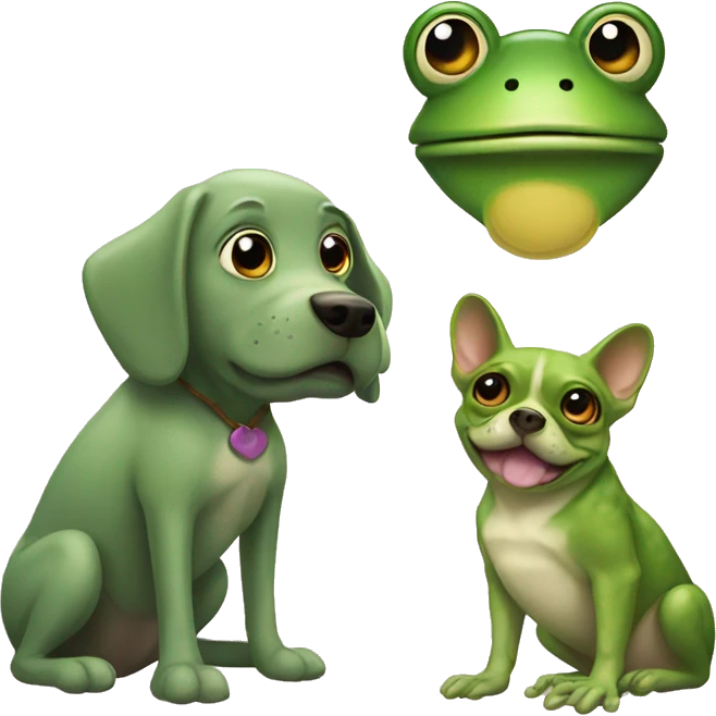Dog and frog  emoji