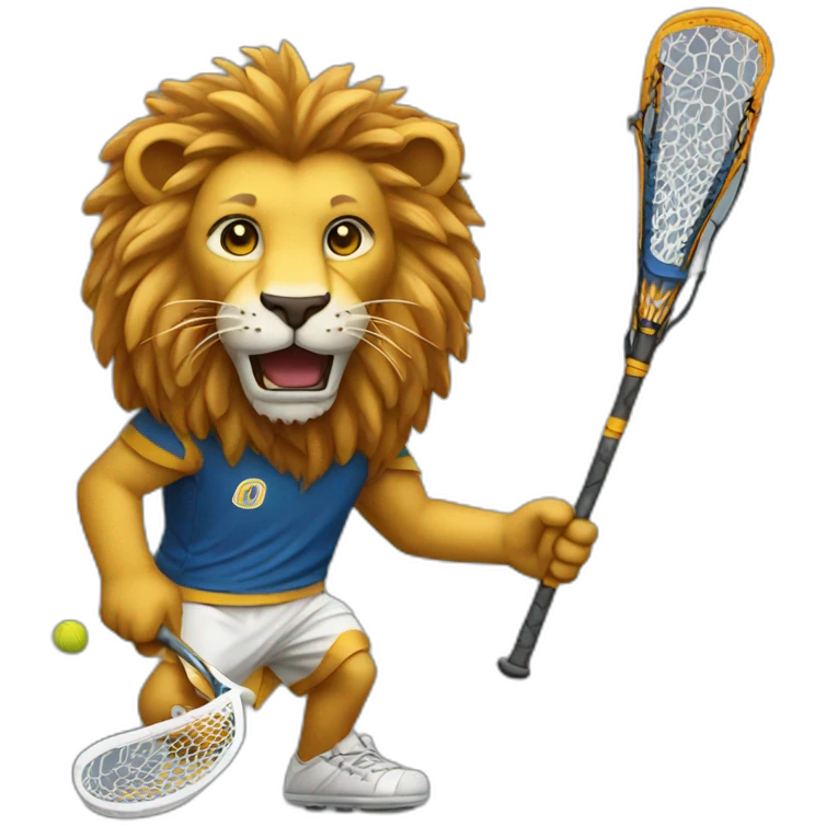 lion playing lacrosse emoji