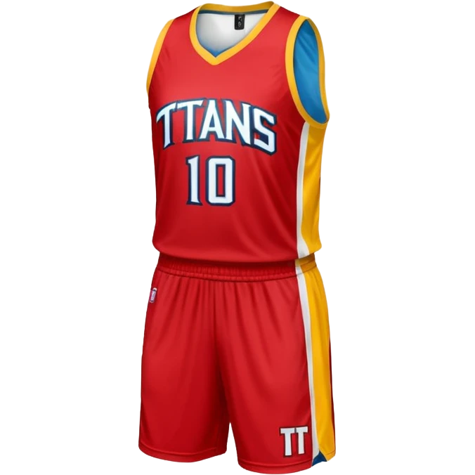 red, yellow, white titans basketball jersey with NO blue accent color emoji