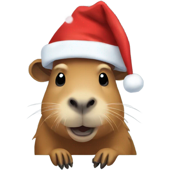 Capybara wearing a Santa hat  emoji