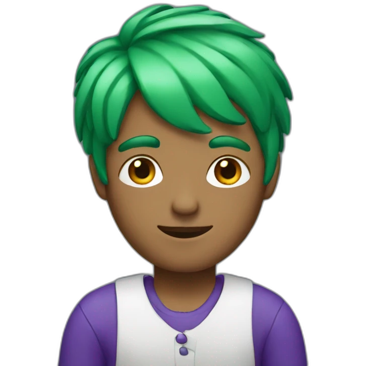 Perple man, green hair emoji