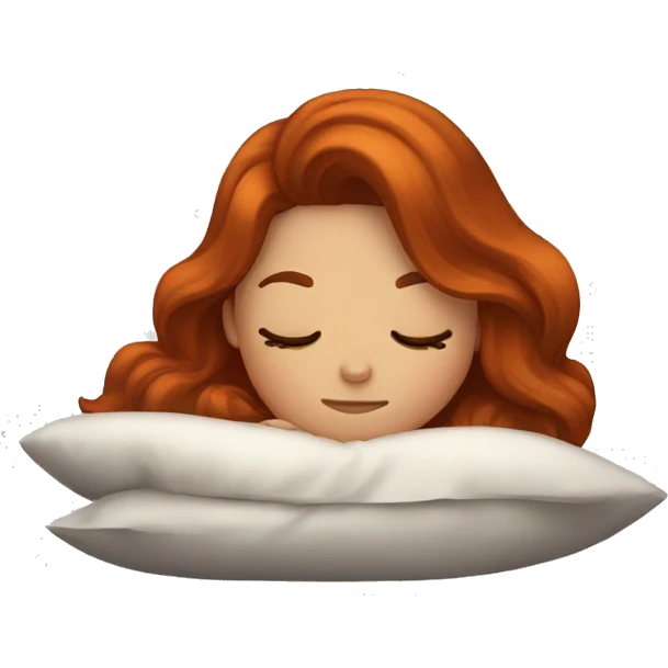 auburn hair girl sleeping emoji