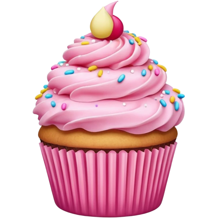 Cupcake with pink icing emoji
