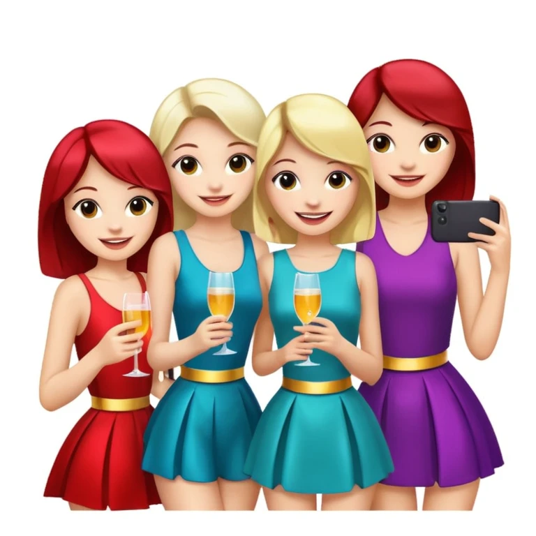girls taking photo in club background emoji