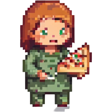 a person eating a slice of pizza emoji