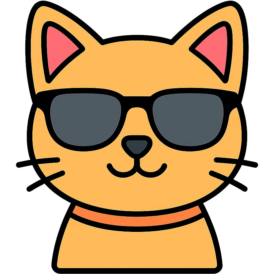 cat wearing sunglasses color icon emoji