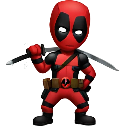 Deadpool with two katanas in his hands  emoji