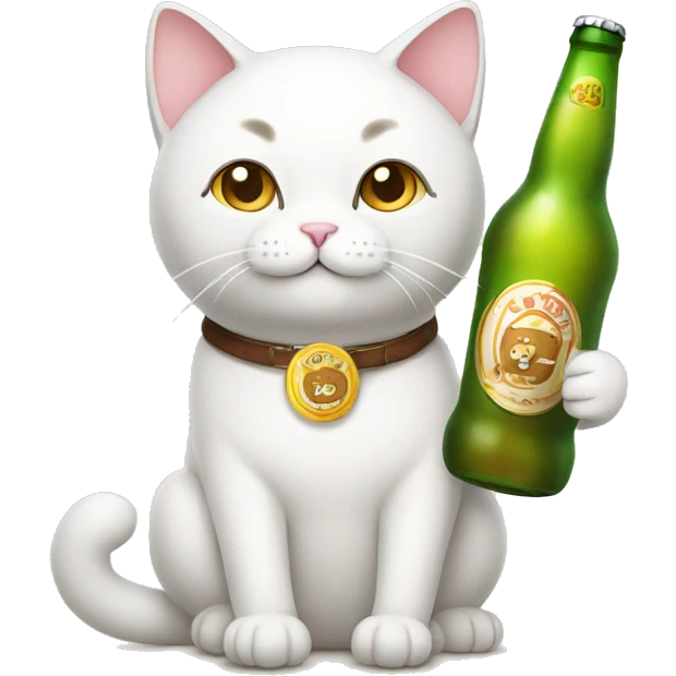 Korean cat holding beer emoji