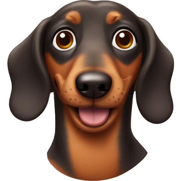 sausage dog with mustache emoji