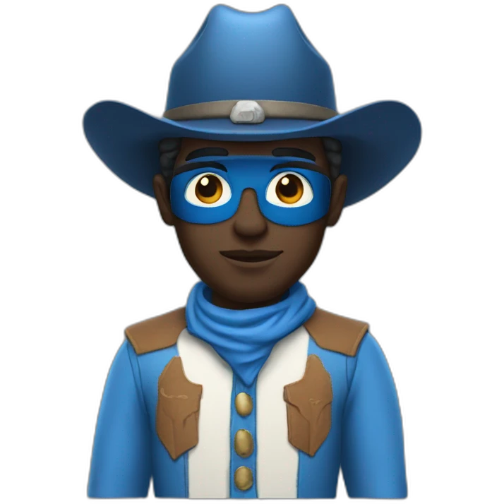 Cowboy with blue skin and a blue outfit emoji