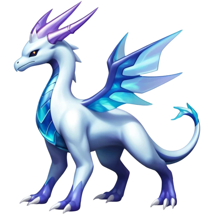 lugia-dialga-suicune-hybrid, marbled glass markings, full body emoji
