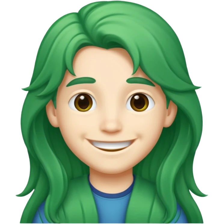 long green haired kid emoji