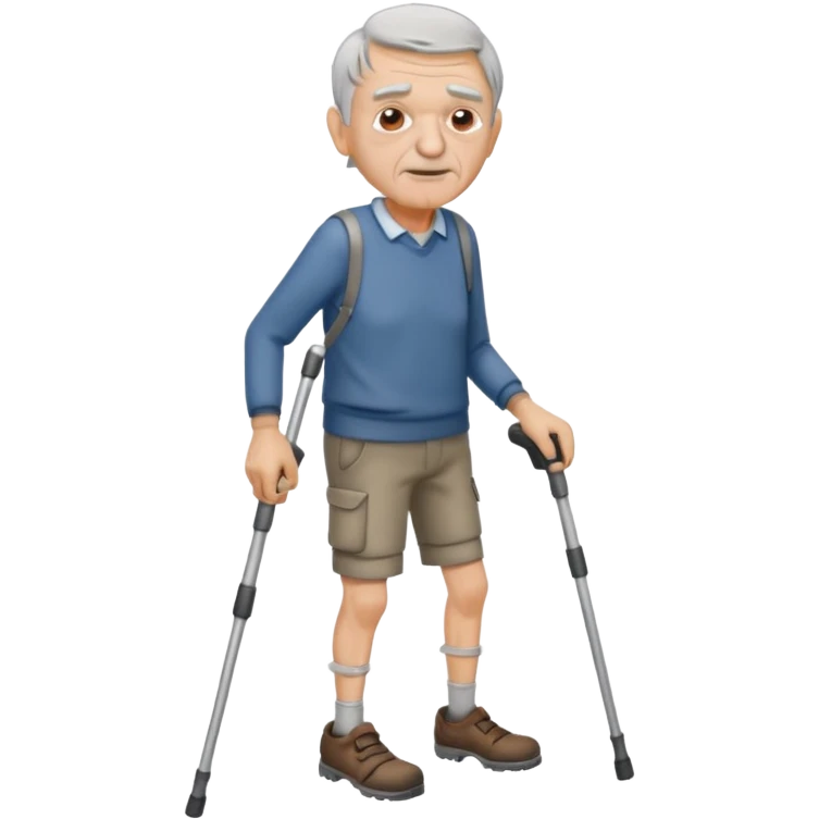 old guy with crutches emoji