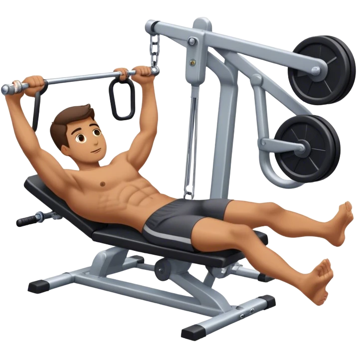 guy lying pec deck fly exercise emoji