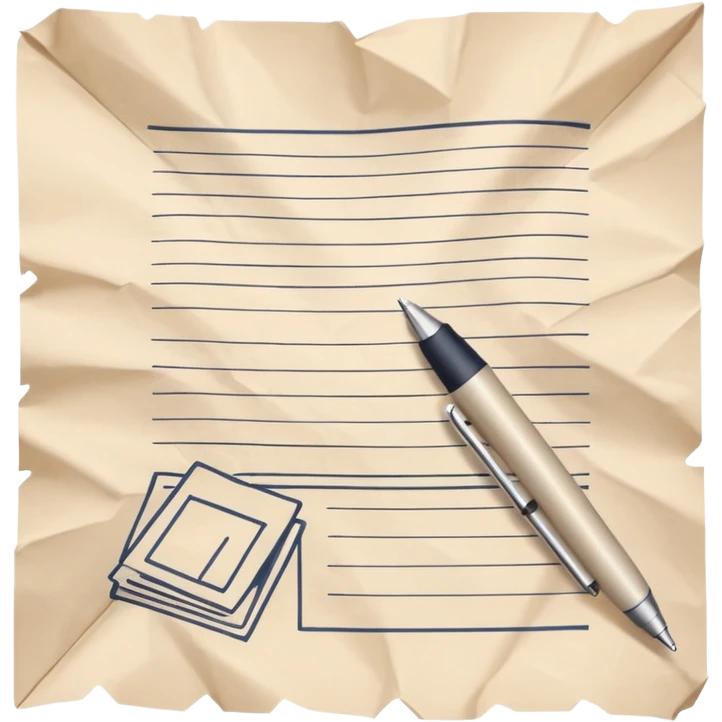 A beige colored piece of draft paper with finance/insurance-related simple graphics written on it emoji