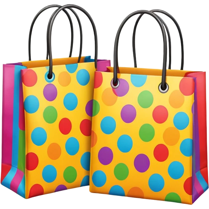 2 aesthetic shopping bag with pattern emoji