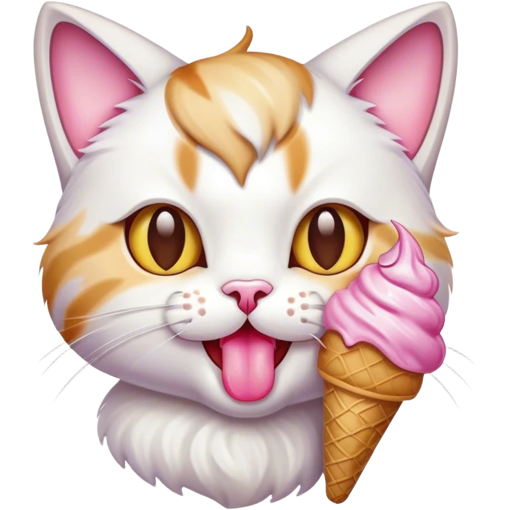 Cat with ice cream emoji