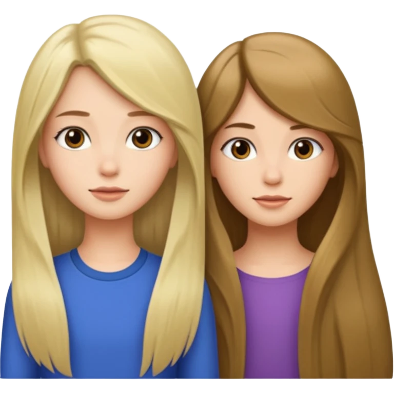 Emily cabello largo con junto a Sofía cabello súper largo Emily cabello corto Sofía cabello súper largo  emoji