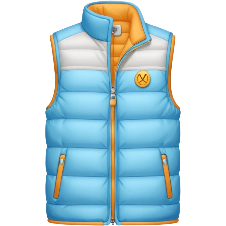 одежда теплый жилет пуховый голубого цвета в стиле айфон emoji