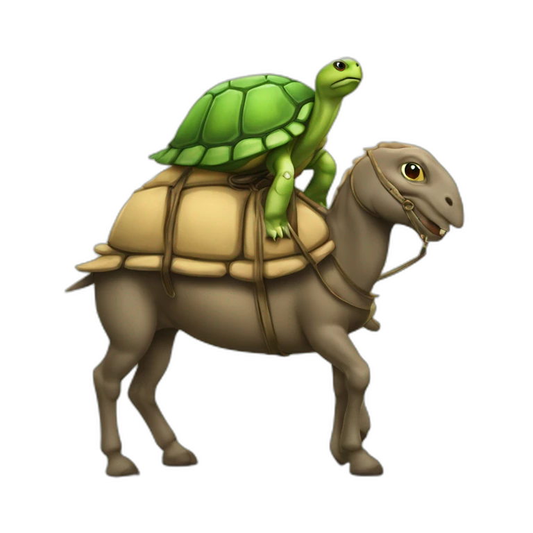 Une tortue sur un cheval emoji