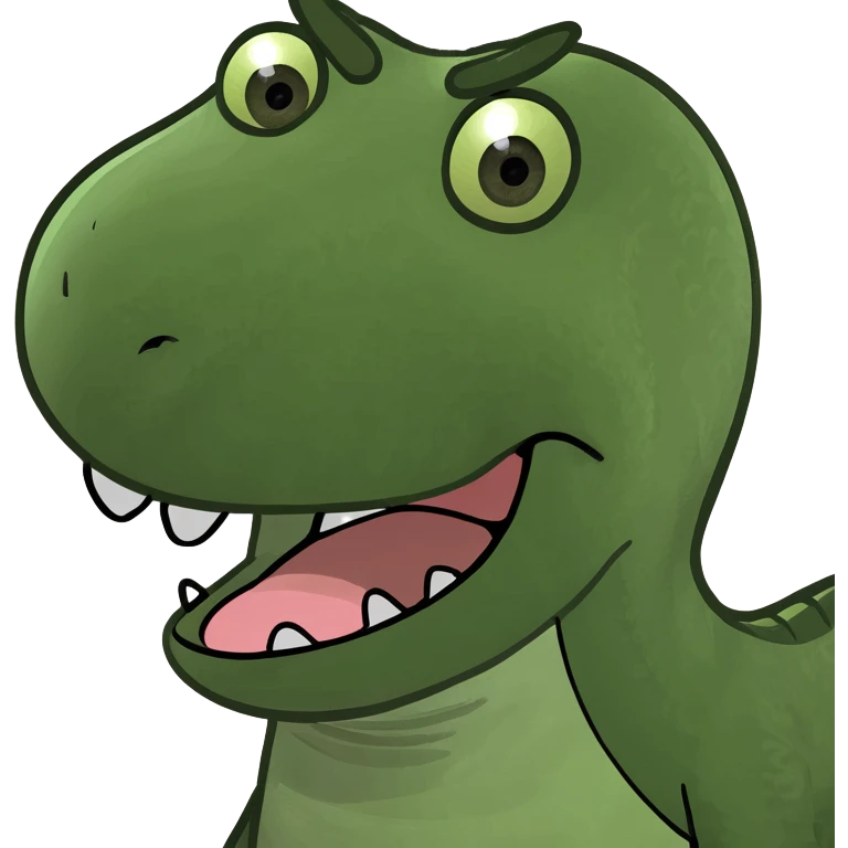 Dinosaur with its tongue out touching its top lip  emoji