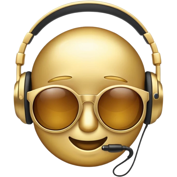 sunglasses emoji with headphones on emoji