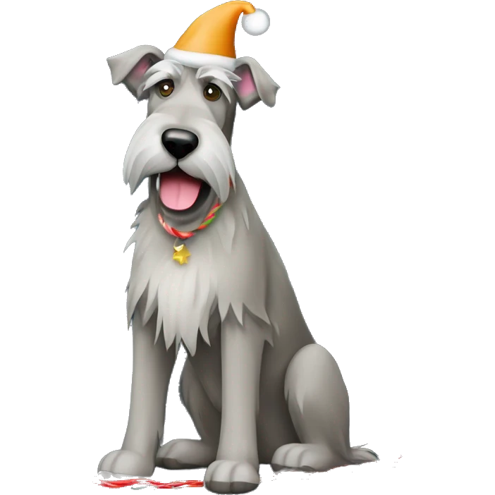  Irish wolfhound dog and christmas light strands around body emoji