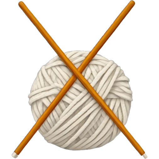 Ball of yarn with knitting needles emoji