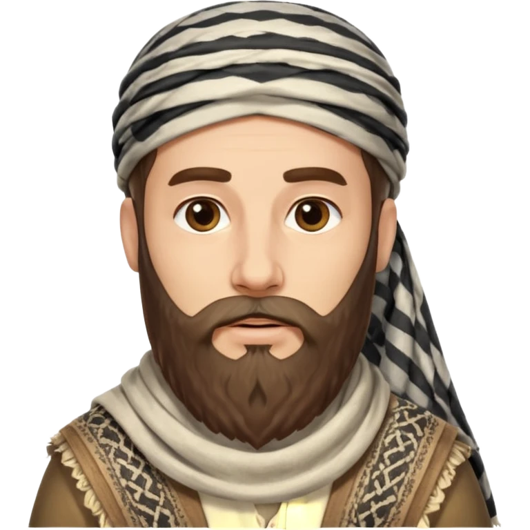 abraham from the bible, long beard, with keffiyeh emoji