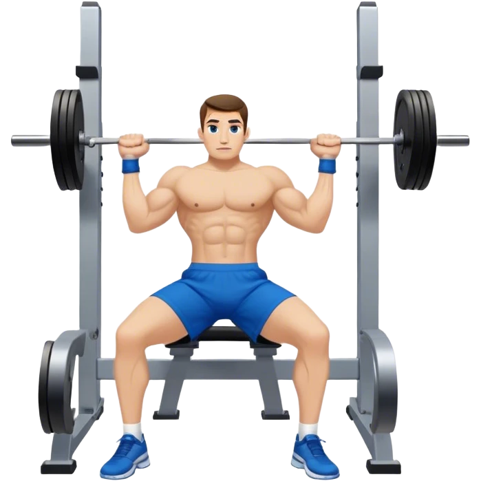 blue shorts close-grip flat-benchpress emoji