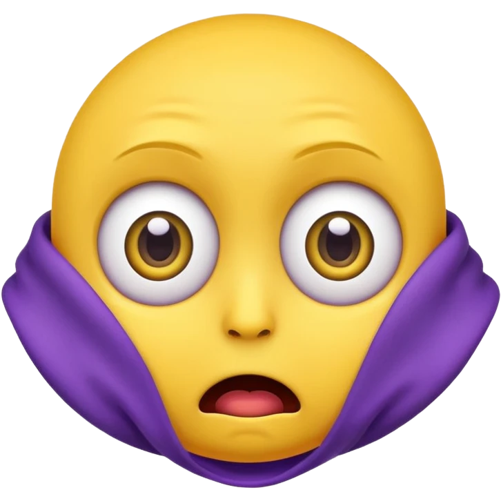 Wide eyes / Shadow to represent fear. make it a yellow emoji with purple sweat coming down the head emoji