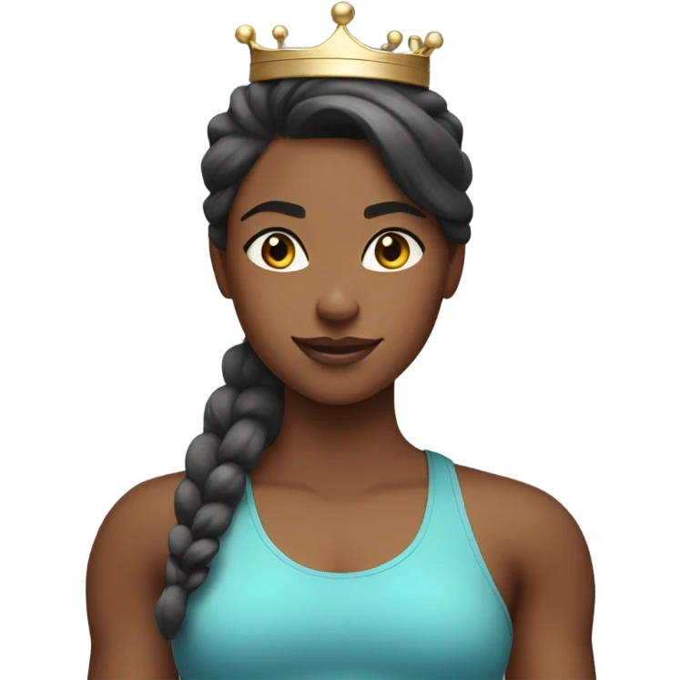 Girl with a crown on working out at the gym  emoji
