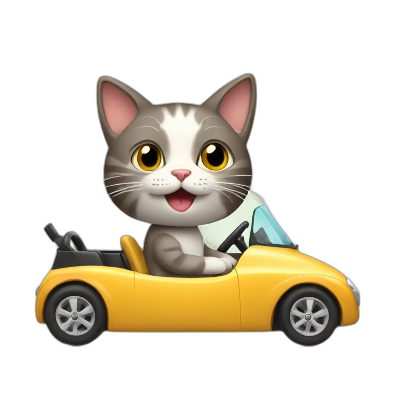 Cat driving a car emoji
