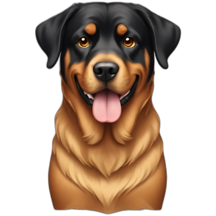 A Rottweiller with a golden retriever emoji