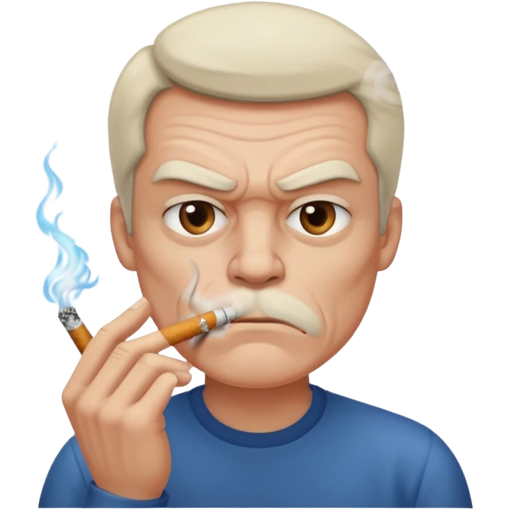 злой парень курит сигарету emoji