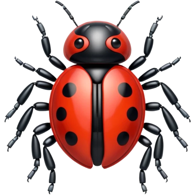 transparent robot ladybug with circuit boards emoji