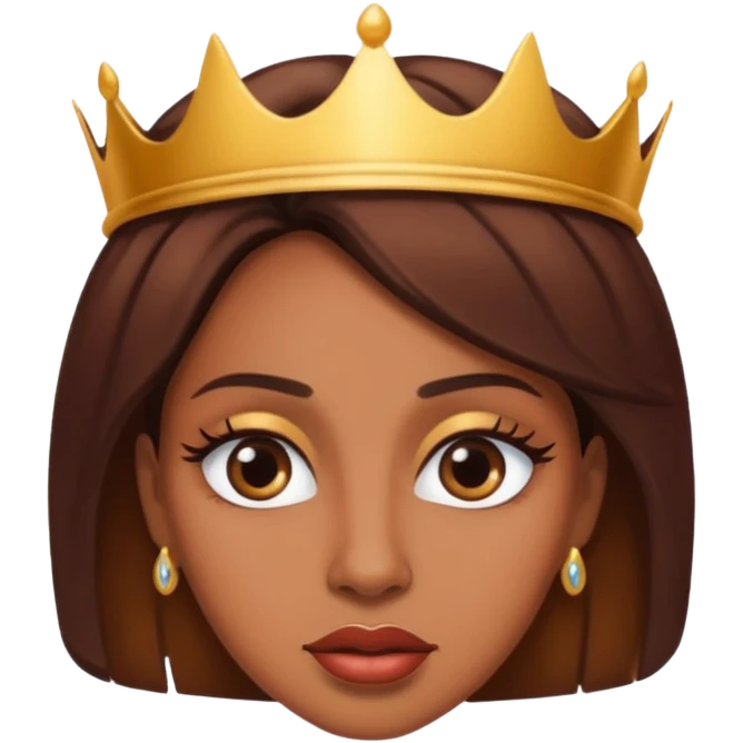 brown skin queen rolling her eyes emoji