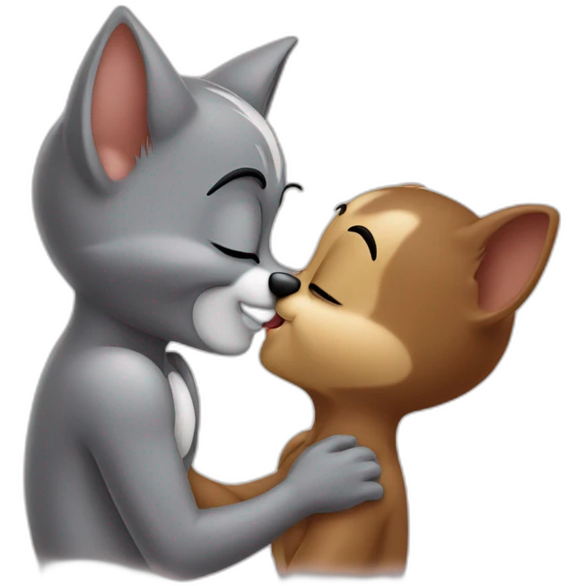 kiss tom jerry emoji