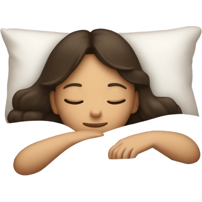 Brunette girl sleeping in the bed emoji