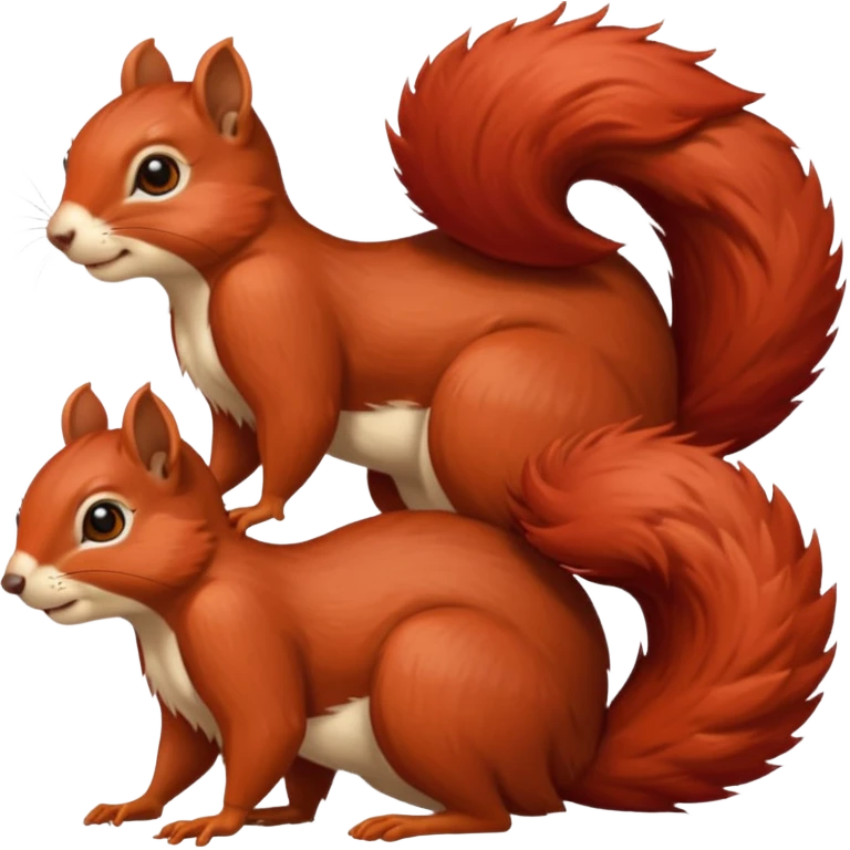 I would like a red feminine squirrel pack, bonus points if you can incorporate long curly red hair emoji
