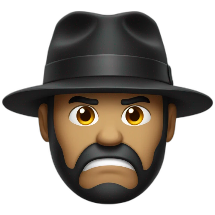 black hat angry emoji