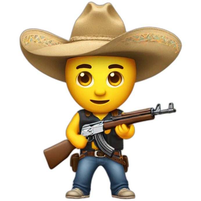 Ak 47 con sombrero de vaquero  emoji