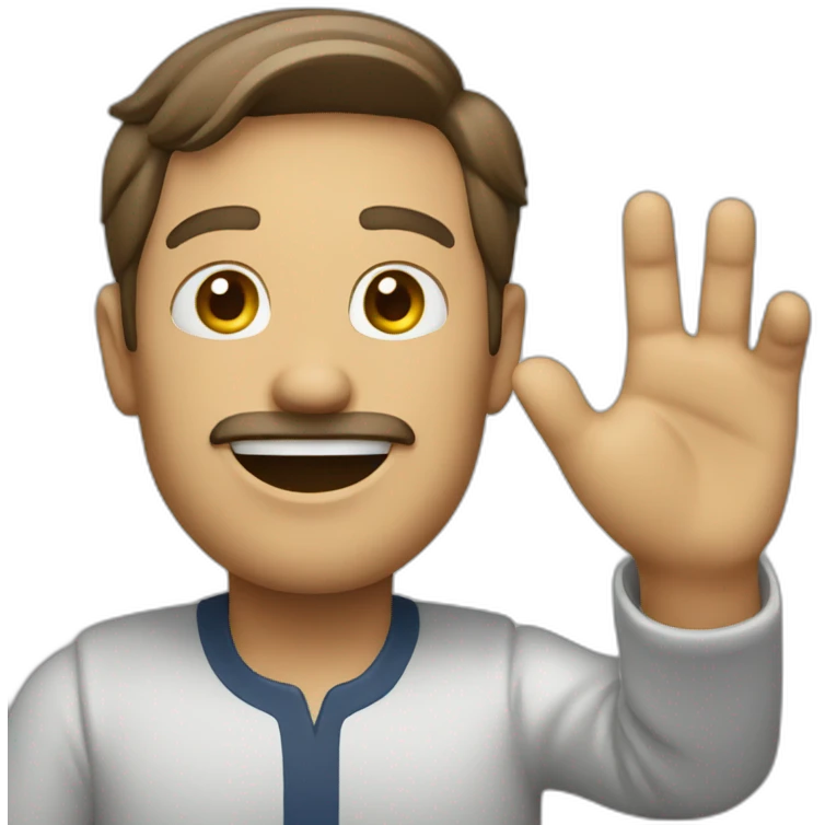 a man waving hello emoji
