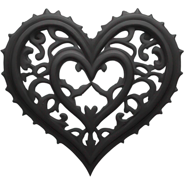 Gothic black and white heart emoji