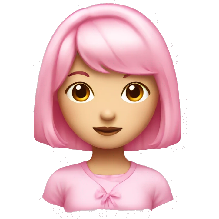 Kawaii pink girl emoji