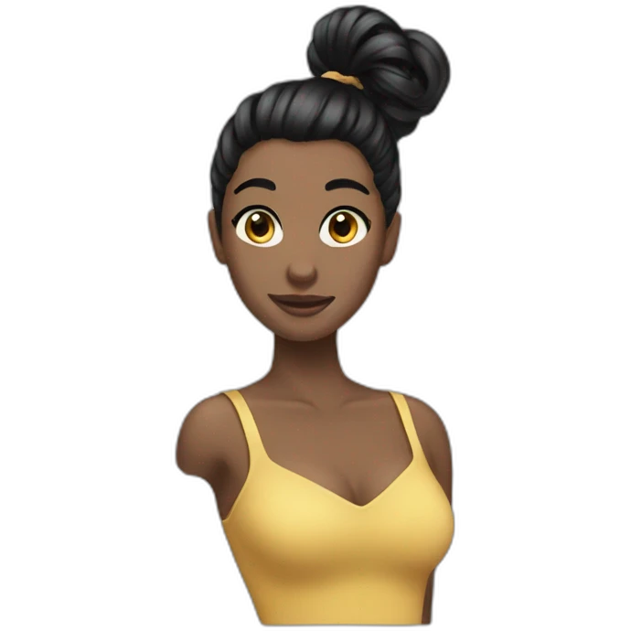 black ponytail hair emoji