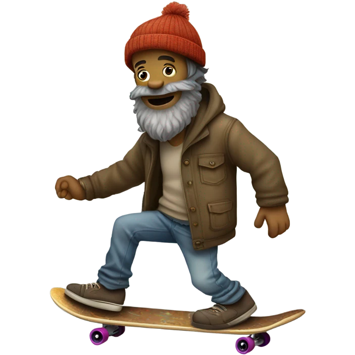 Skateboarding hobo emoji